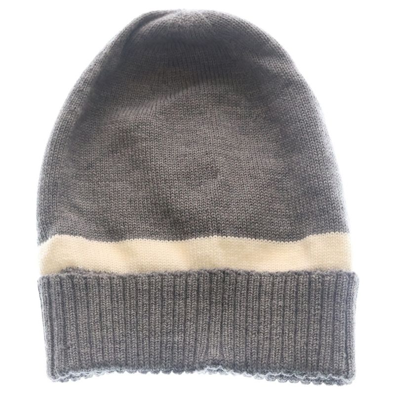 Gucci Double Knit Hat Gray White