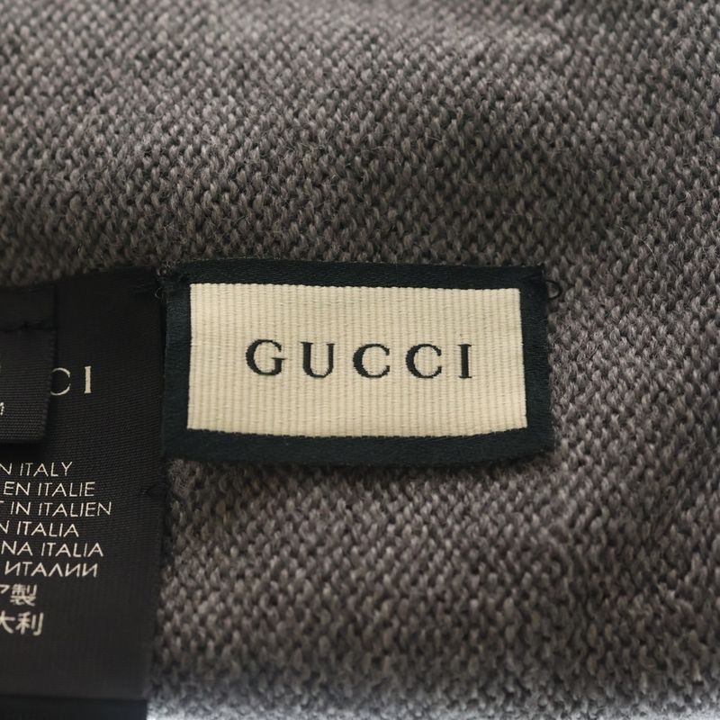 Gucci Double Knit Hat Gray White