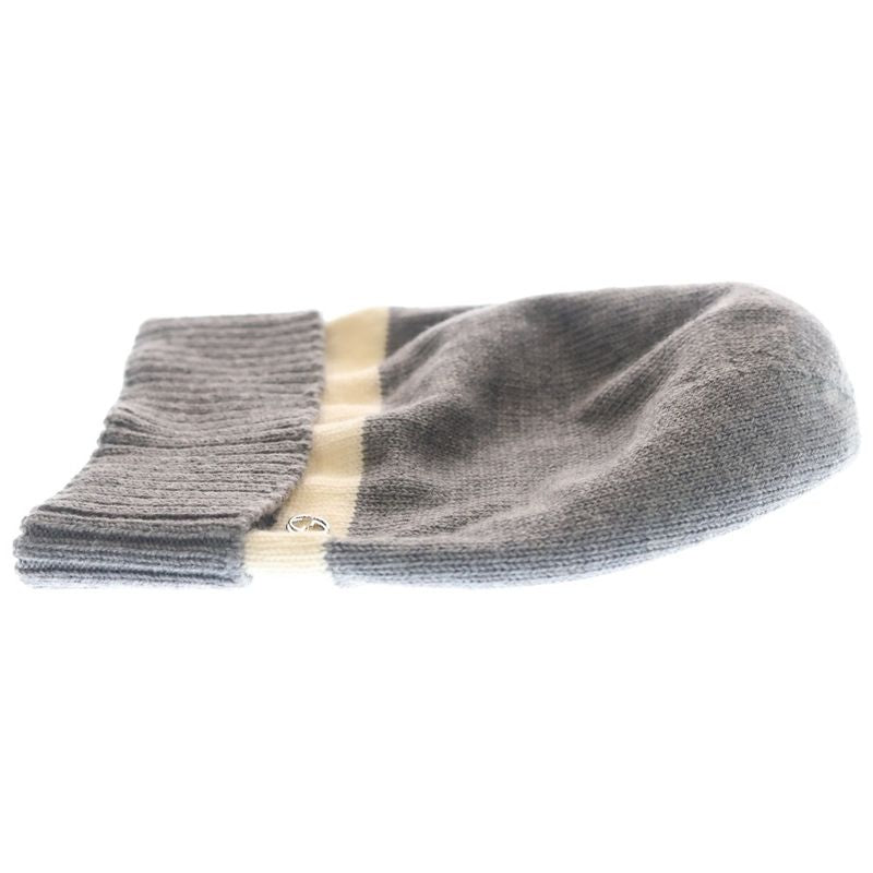 Gucci Double Knit Hat Gray White