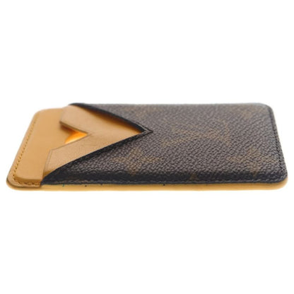Louis Vuitton Monogram Macassar Card Holder Magnet Case Orange Brown