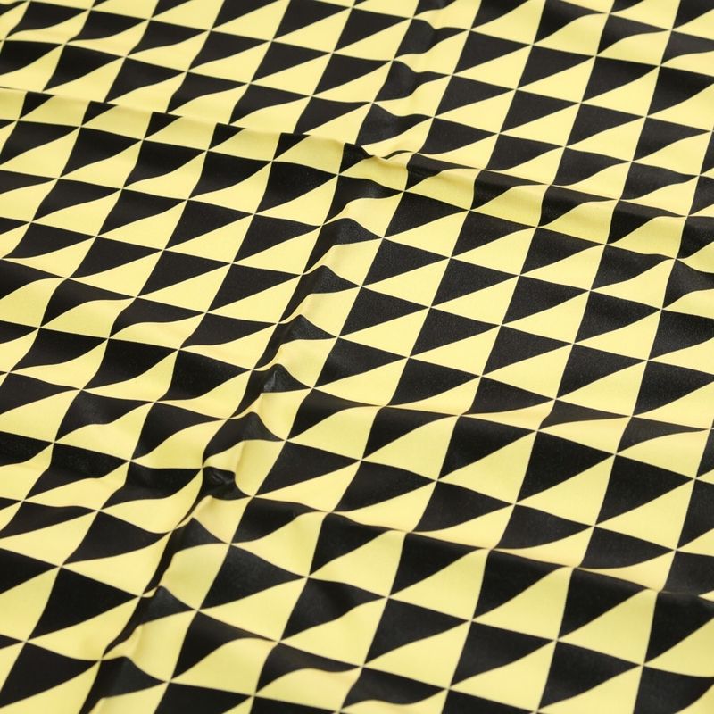 Prada Triangle Logo Print Silk Twill Scarf Black Gold