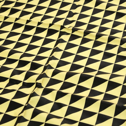Prada Triangle Logo Print Silk Twill Scarf Black Gold