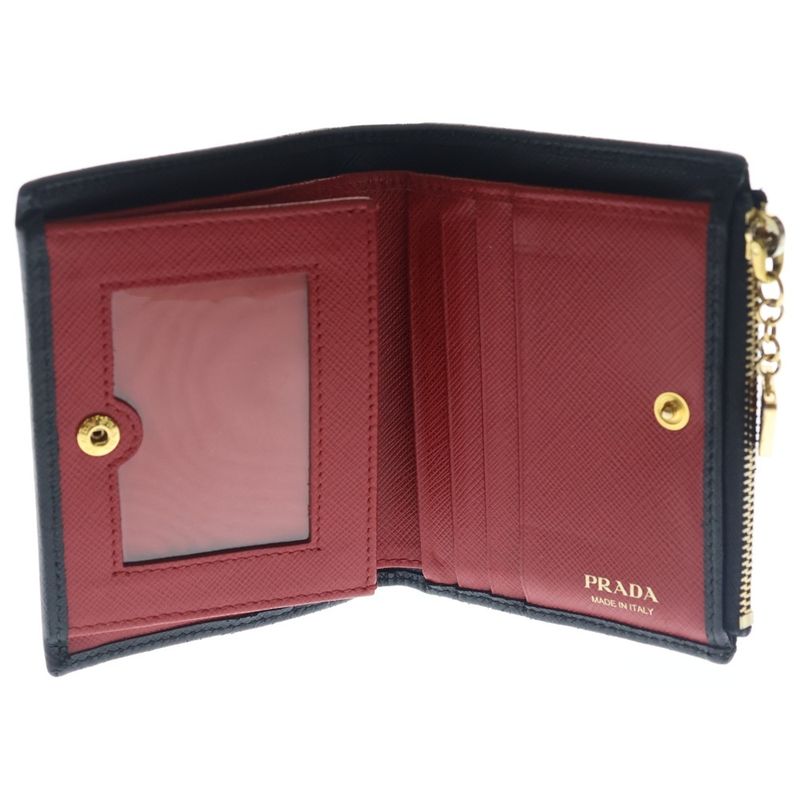 Prada Saffiano Bifold Wallet Black Leather