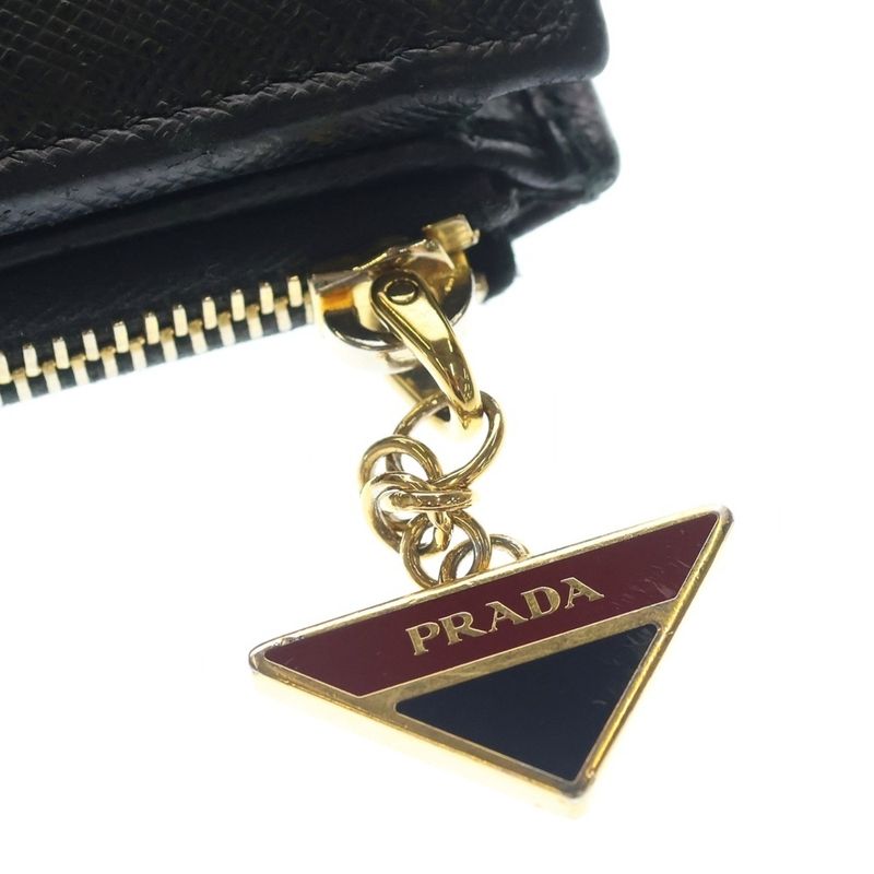 Prada Saffiano Bifold Wallet Black Leather