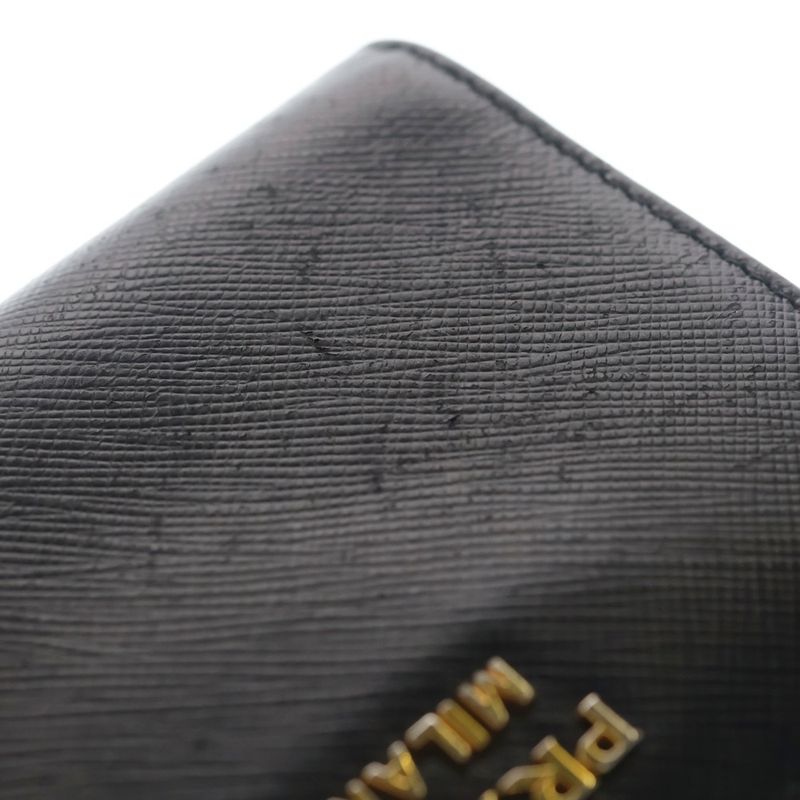 Prada Saffiano Bifold Wallet Black Leather