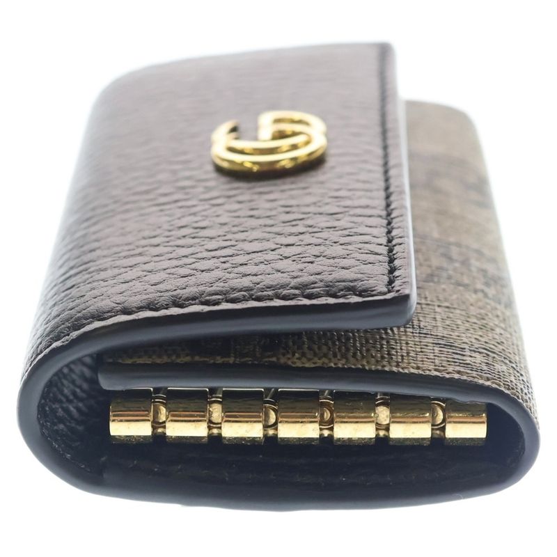 Gucci Petite Marmont Gglogo Key Case Brown Black Key Holder
