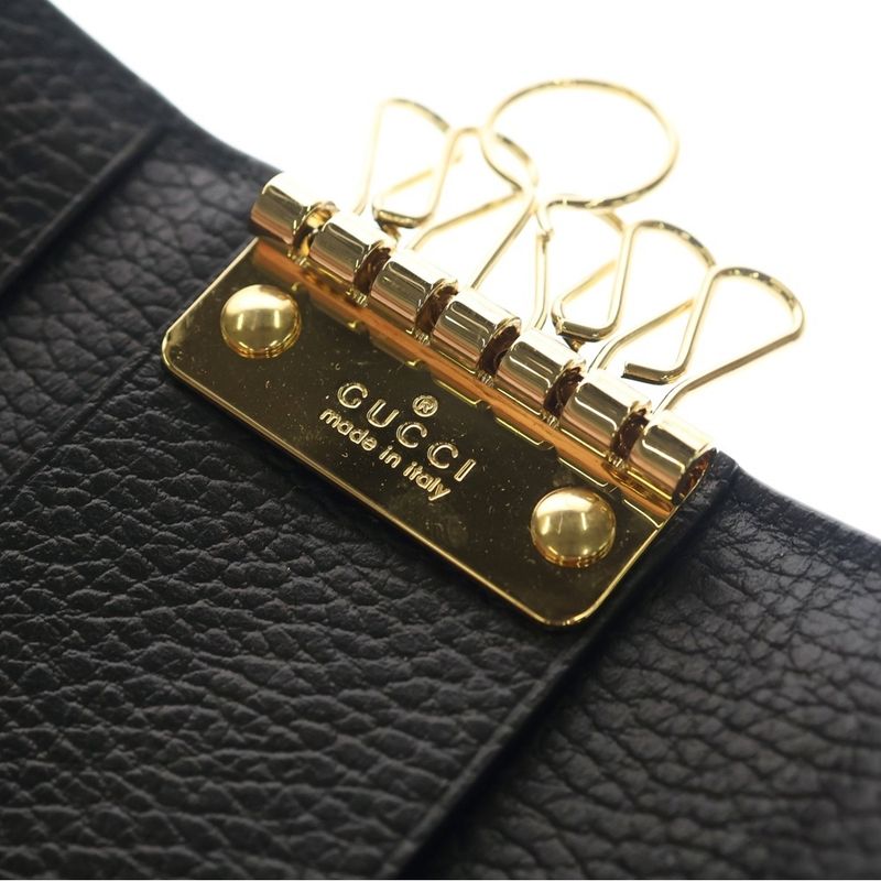 Gucci Petite Marmont Gglogo Key Case Brown Black Key Holder