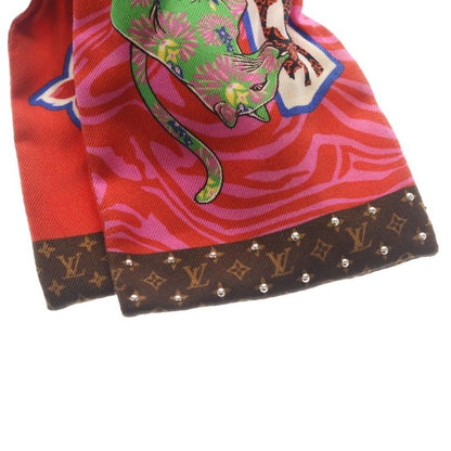 Louis Vuitton Studded Monogram Bandeau Silk Scarf Red Brown