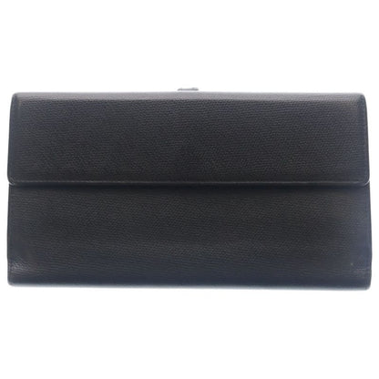 Chanel Coco Button Flap Leather Wallet Bifold Black