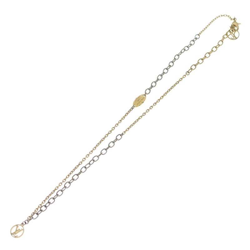 Louis Vuitton Logo Mania Necklace Silver Gold