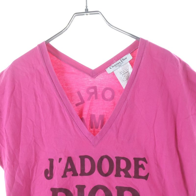 Dior J'adore V-neck Short Sleeve T-Shirt Pink