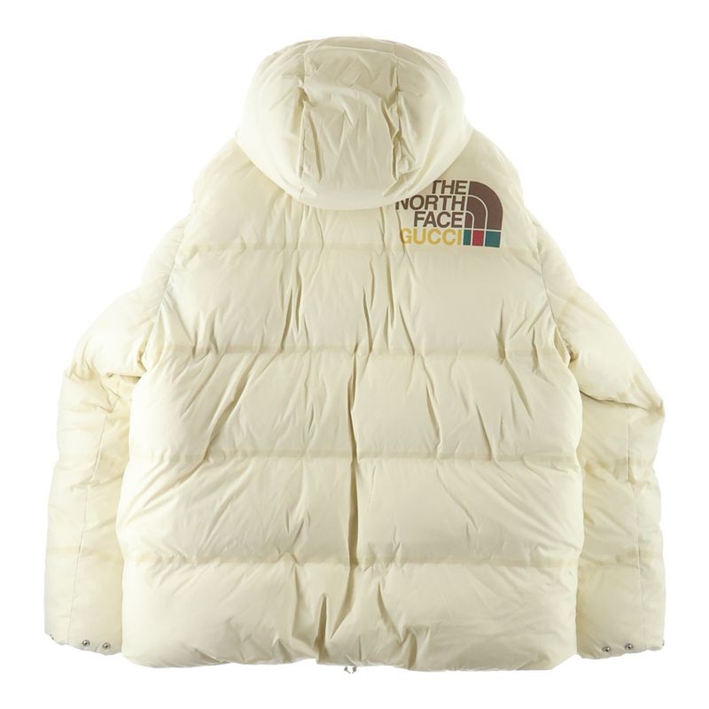 Gucci the North Face Logo Patch Down Jacket Beige Ivory