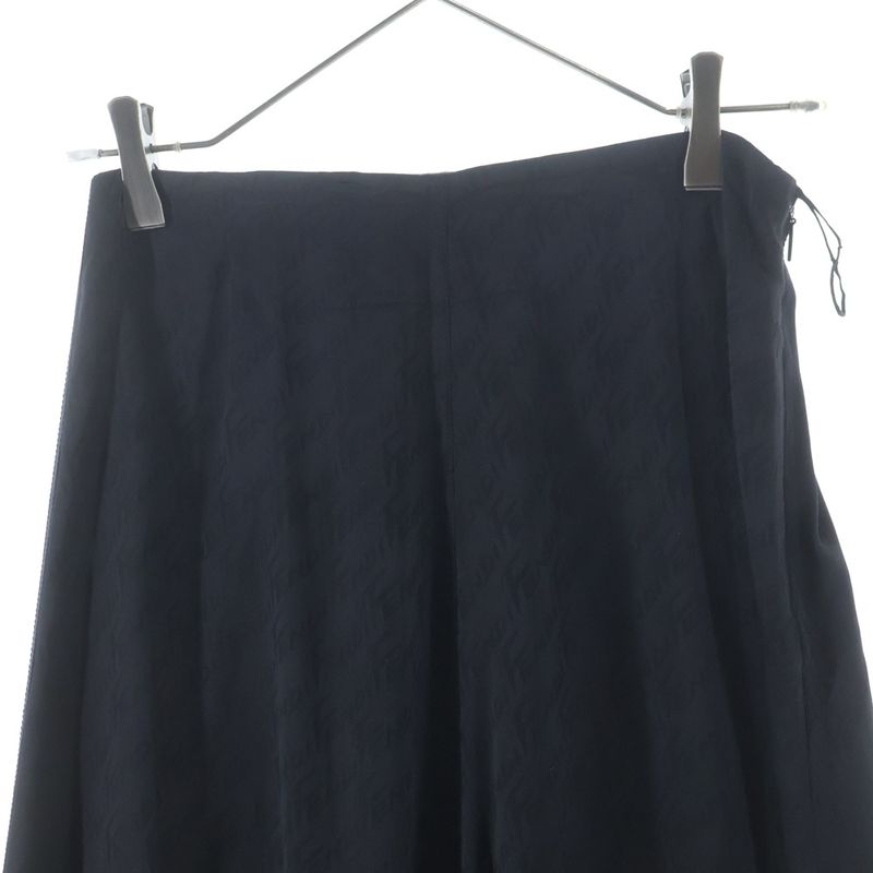 Fendi Logo Jacquard Silk Skirt Black Ajdo