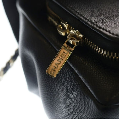 Chanel Affinity CC Logo Caviar Leather 2-Way Chain Shoulder Bag Black