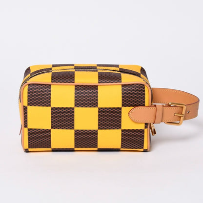 Louis Vuitton Damier Pop Rocker Dopp Kit Travel Pouch Yellow Brown — view 2