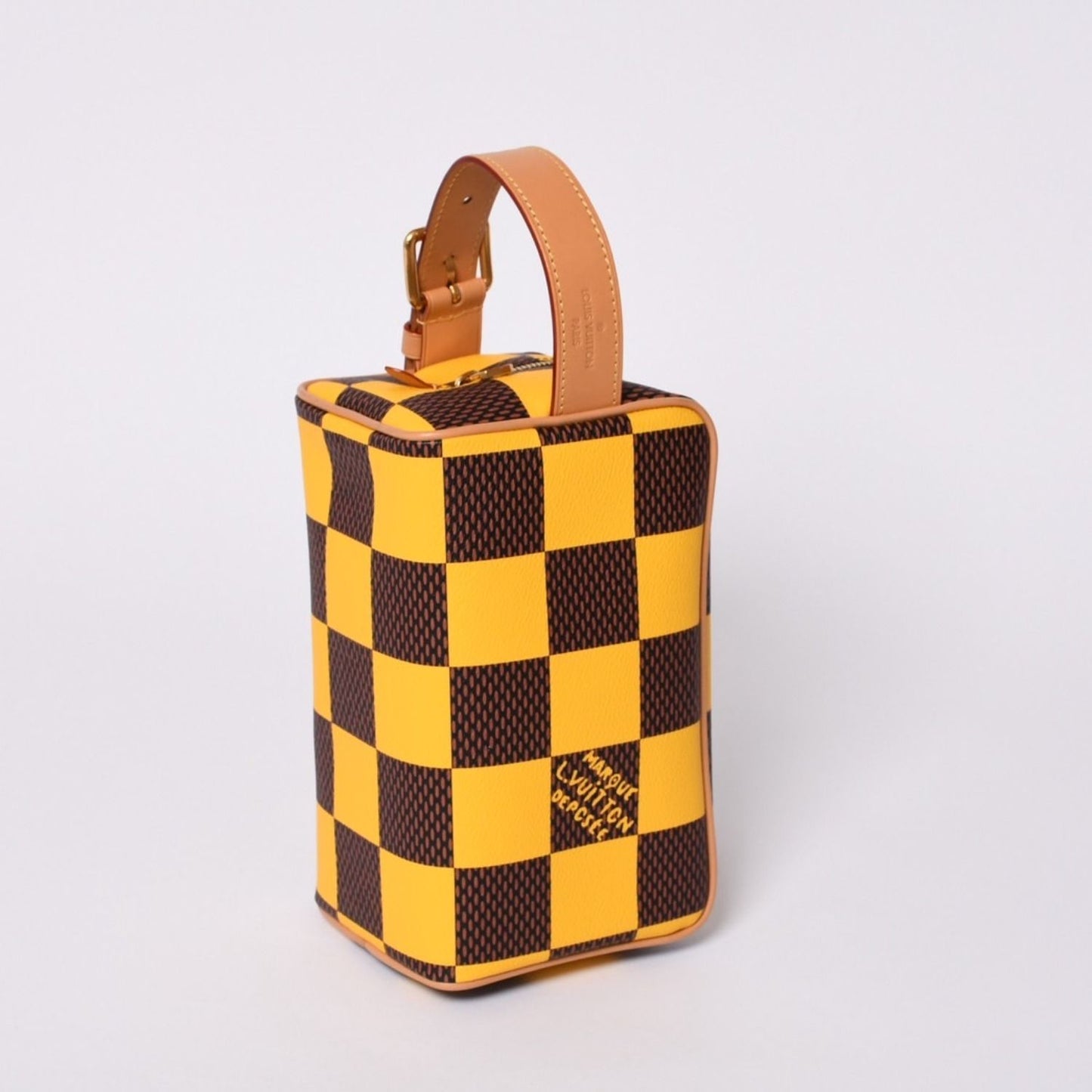 Louis Vuitton Damier Pop Rocker Dopp Kit Travel Pouch Yellow Brown — view 4