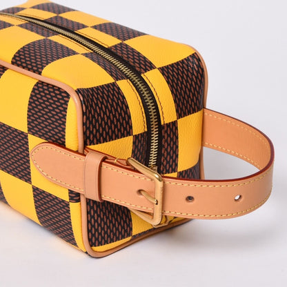 Louis Vuitton Damier Pop Rocker Dopp Kit Travel Pouch Yellow Brown — view 8