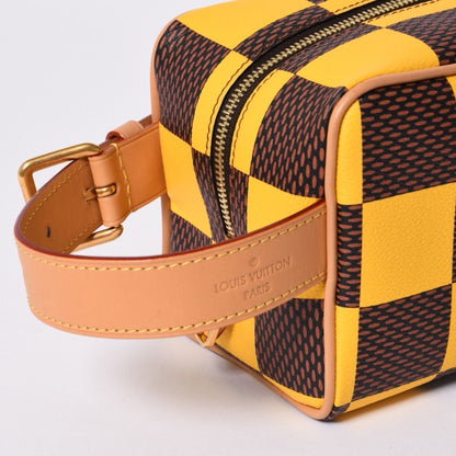Louis Vuitton Damier Pop Rocker Dopp Kit Travel Pouch Yellow Brown — view 7