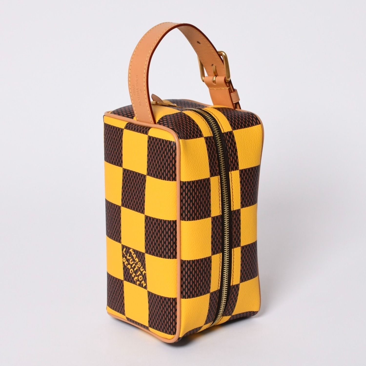 Louis Vuitton Damier Pop Rocker Dopp Kit Travel Pouch Yellow Brown — view 3