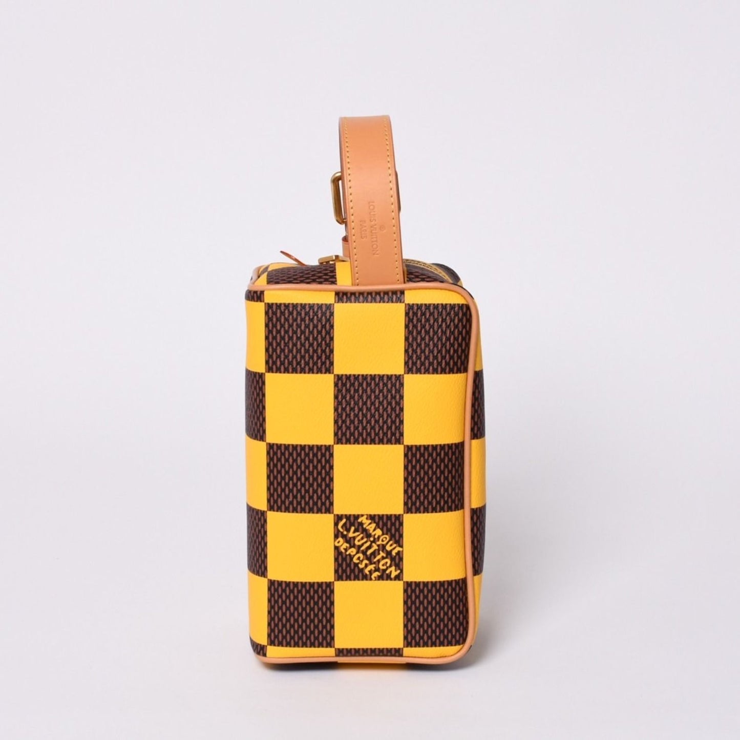 Louis Vuitton Damier Pop Rocker Dopp Kit Travel Pouch Yellow Brown — view 5