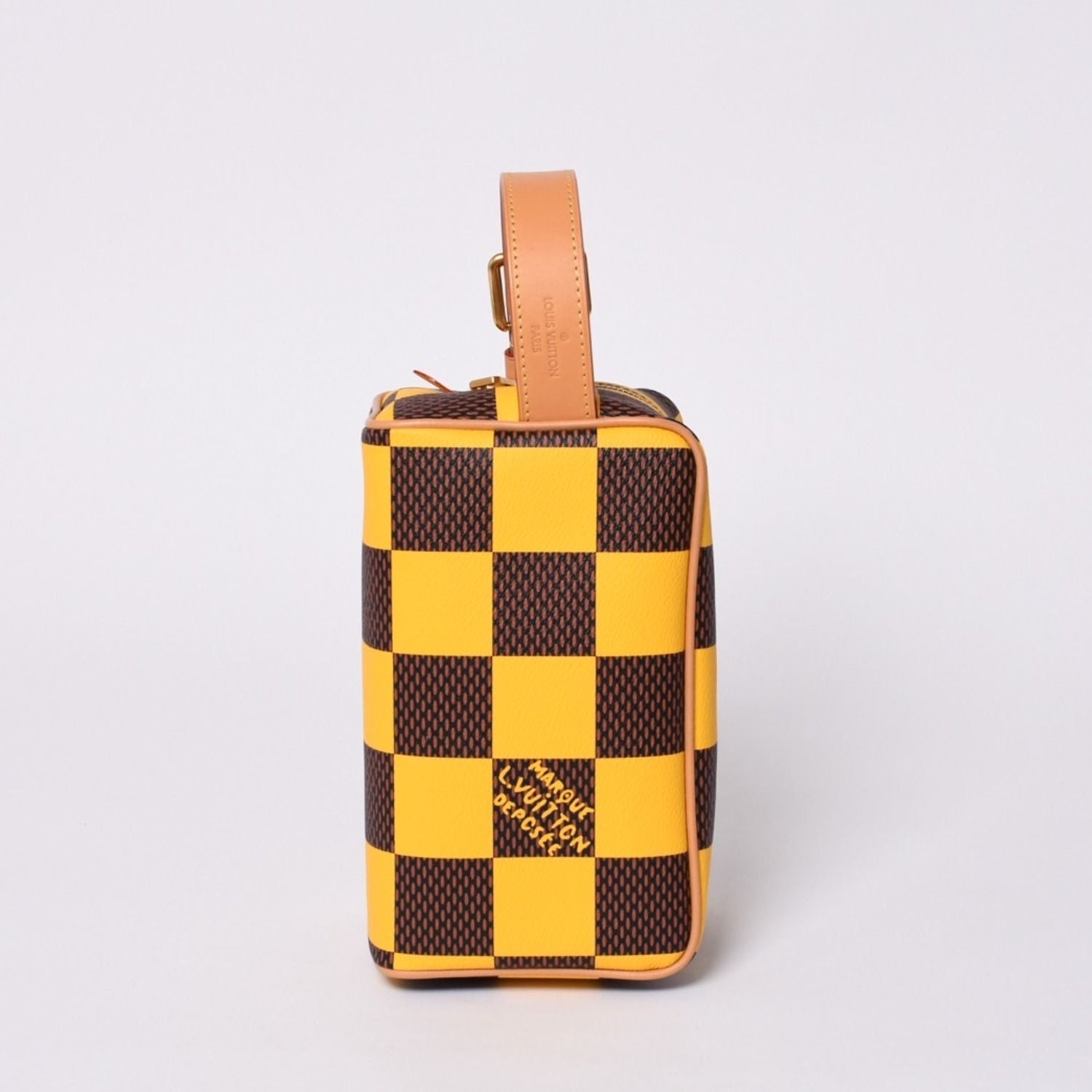 Louis Vuitton Damier Pop Rocker Dopp Kit Travel Pouch Yellow Brown — view 5