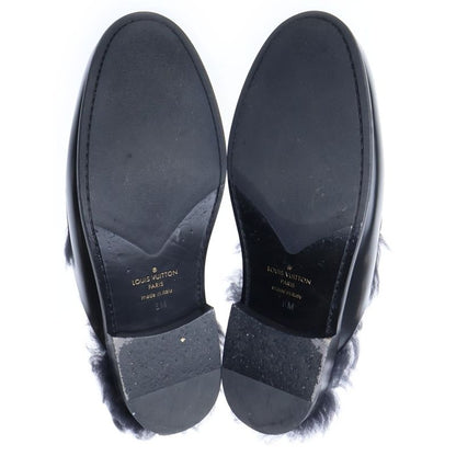 Louis Vuitton Measure Line Monogram Eclipse Mule Leather Sandals Black