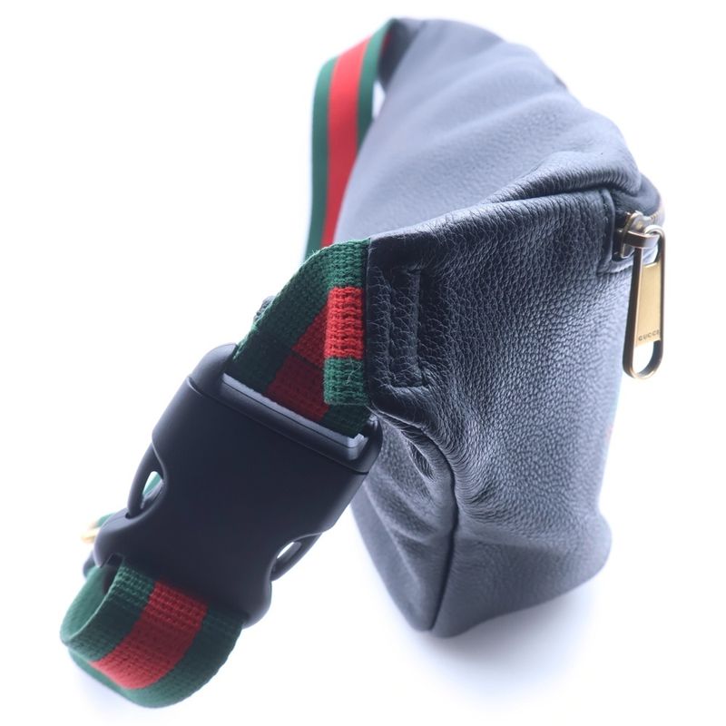 Gucci Sherry Line Belt Bag Black Leather