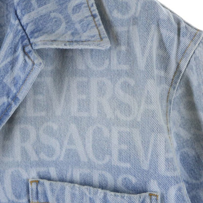 Versace Barocco Pattern Over Denim Shirt Indigo