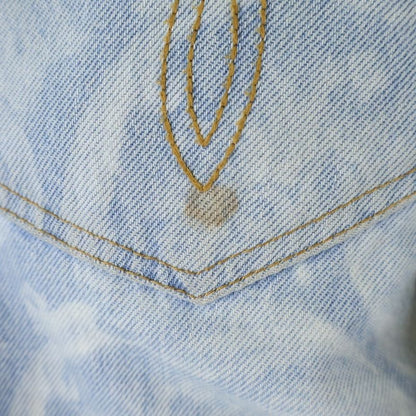 Versace All Over Pattern Denim Straight Pants Indigo