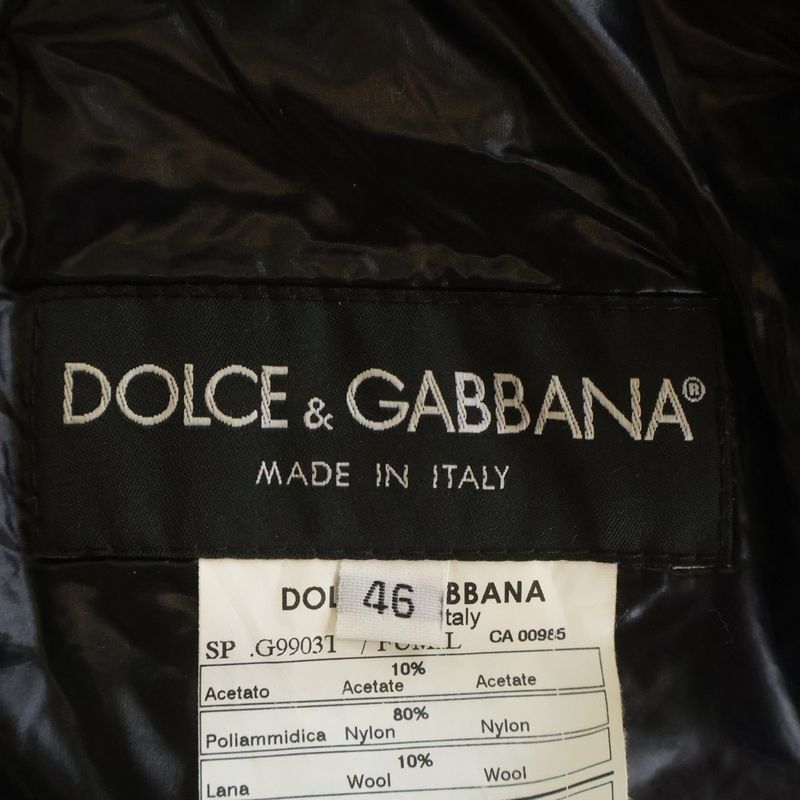 Dolce & Gabbana Knit Cut Replacement Nylon Zip Up Puffer Jacket Black