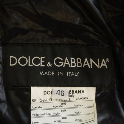 Dolce & Gabbana Knit Cut Replacement Nylon Zip Up Puffer Jacket Black