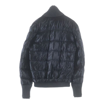 Dolce & Gabbana Knit Cut Replacement Nylon Zip Up Puffer Jacket Black