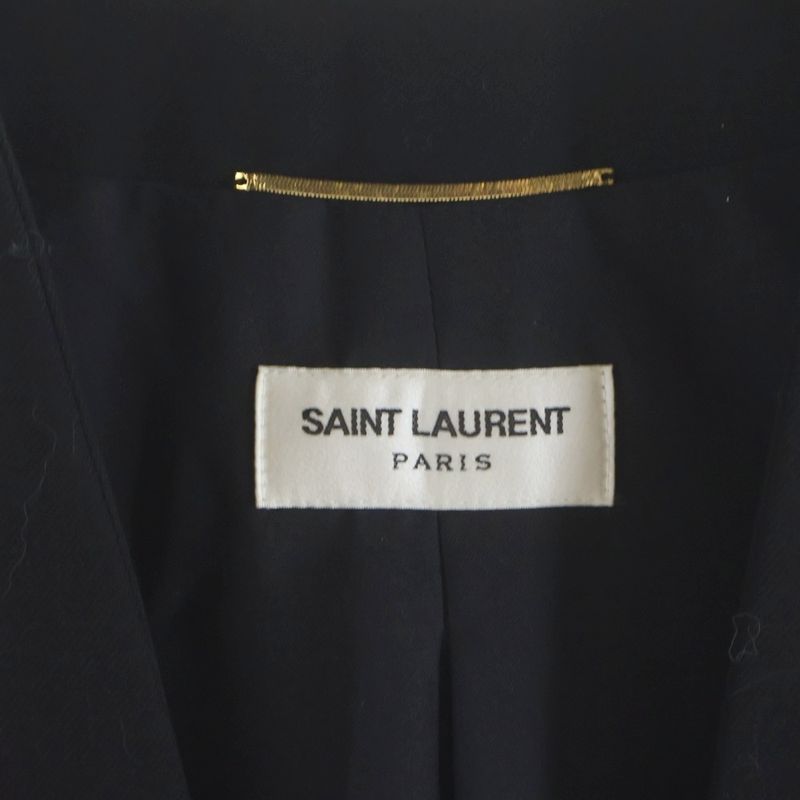 Saint Laurent Paris Tweed Collarless Jacket Red Black