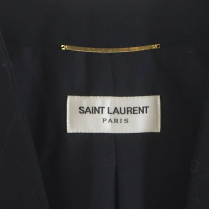 Saint Laurent Paris Tweed Collarless Jacket Red Black