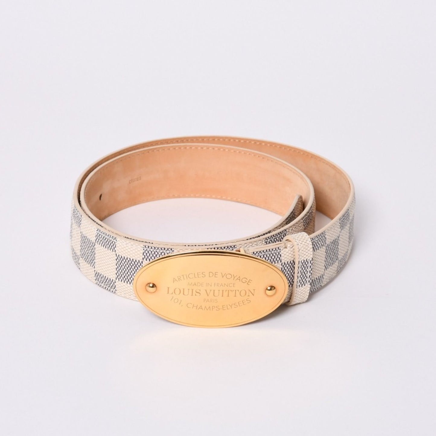 Louis Vuitton Ceinture Voyage 35 Damier Azur Belt Leather 85/34 — view 2