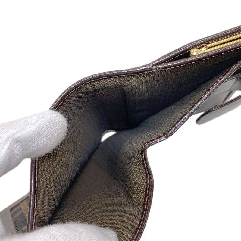 Fendi Zucca Pattern Bifold Wallet Canvas Leather