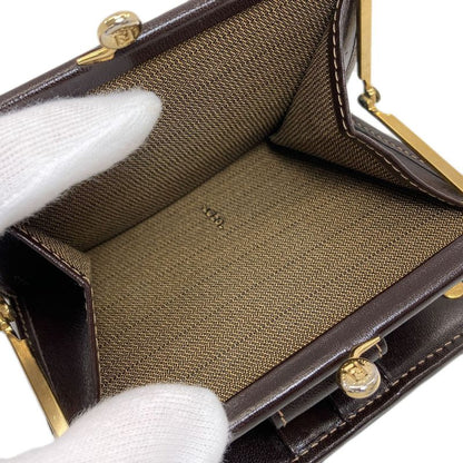 Fendi Zucca Pattern Bifold Wallet Canvas Leather