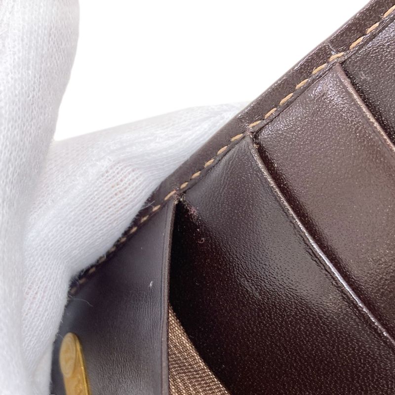 Fendi Zucca Pattern Bifold Wallet Canvas Leather