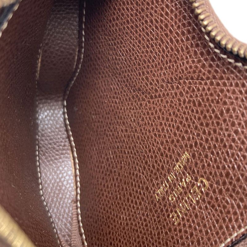 Celine Autumn Leaves Motif Coin Case Leather