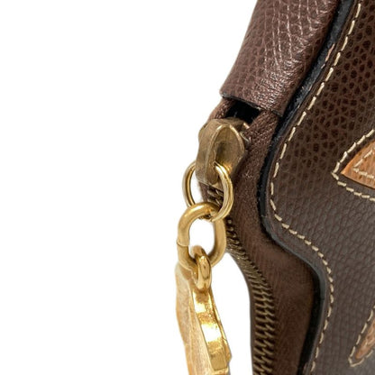 Celine Autumn Leaves Motif Coin Case Leather