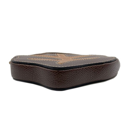 Celine Autumn Leaves Motif Coin Case Leather