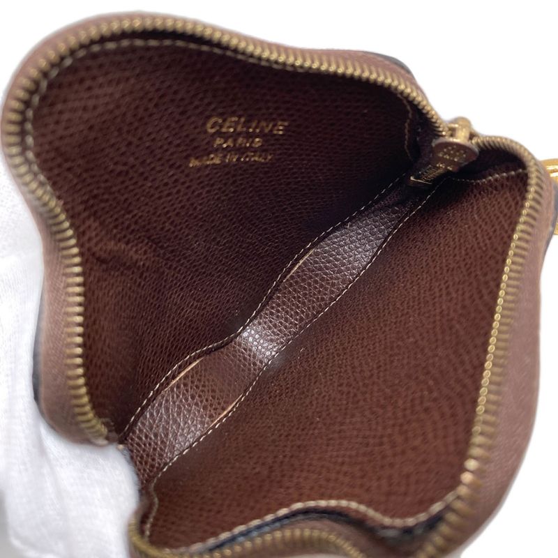 Celine Autumn Leaves Motif Coin Case Leather