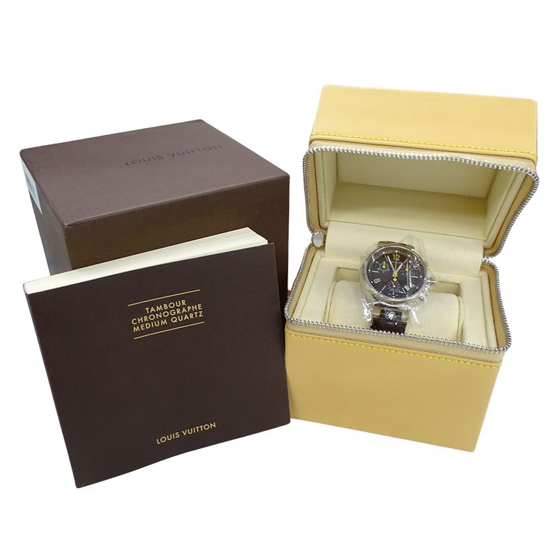 Louis Vuitton Watch Boys Tambour Chronograph Date Quartz Stainless Steel