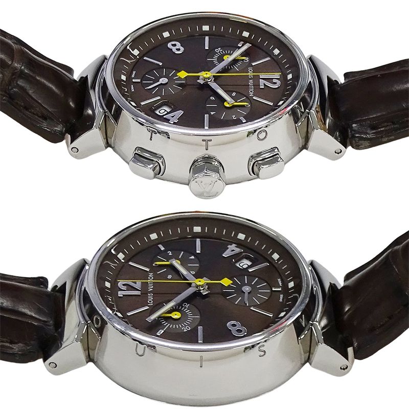 Louis Vuitton Watch Boys Tambour Chronograph Date Quartz Stainless Steel