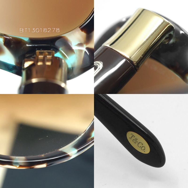 Tiffany & Co 56 16 Sunglasses Brown Blue Gradation Gold Others Case Eyewear