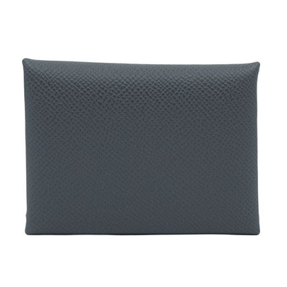 Hermes Calvi Duo Graphite Gray Silver Coin Case Card Others Box Not