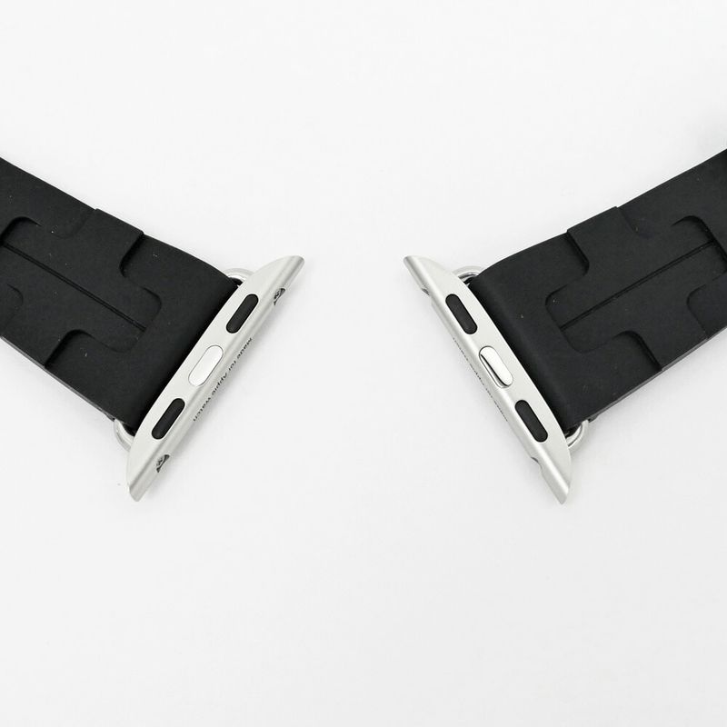 Hermes Simple Tour Kilim Black Silver Apple Watch Strap 42 mm