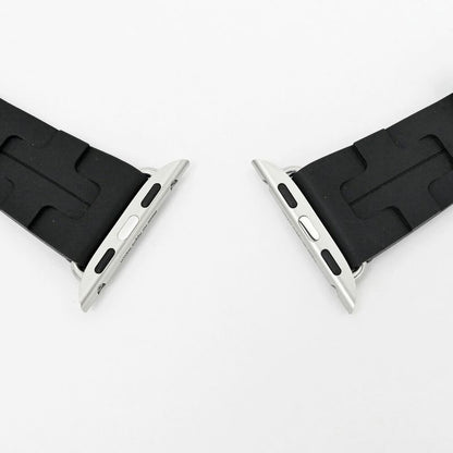 Hermes Simple Tour Kilim Black Silver Apple Watch Strap 42 mm
