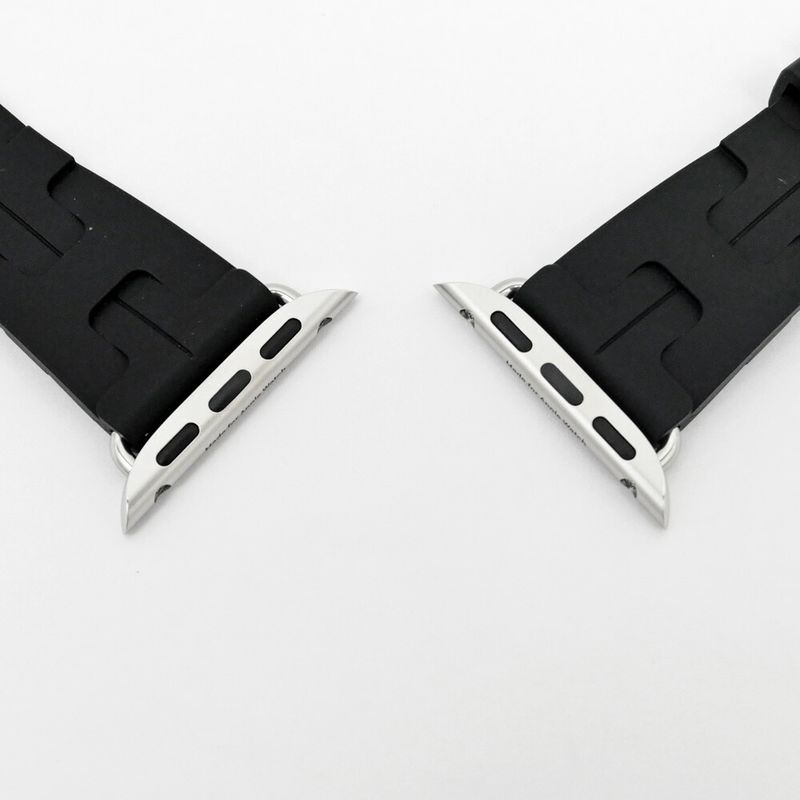 Hermes Simple Tour Kilim Black Silver Apple Watch Strap 42 mm