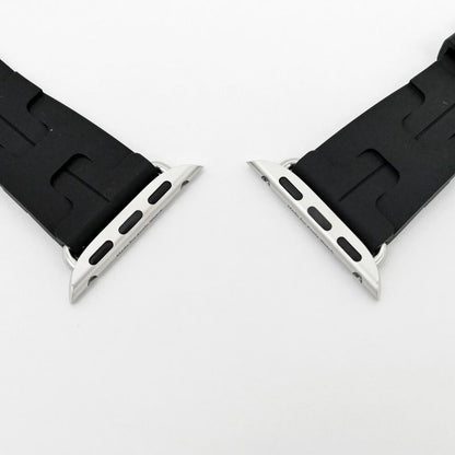 Hermes Simple Tour Kilim Black Silver Apple Watch Strap 42 mm
